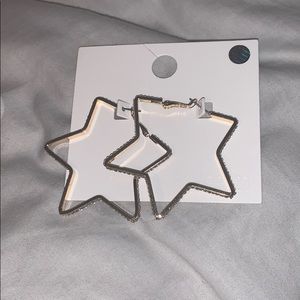 NWT Forever 21 gold star hoops ⭐️
